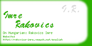 imre rakovics business card